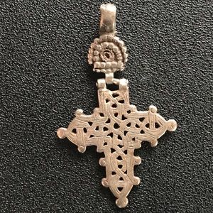 Detailed Ethiopian Silver Cross Pendant